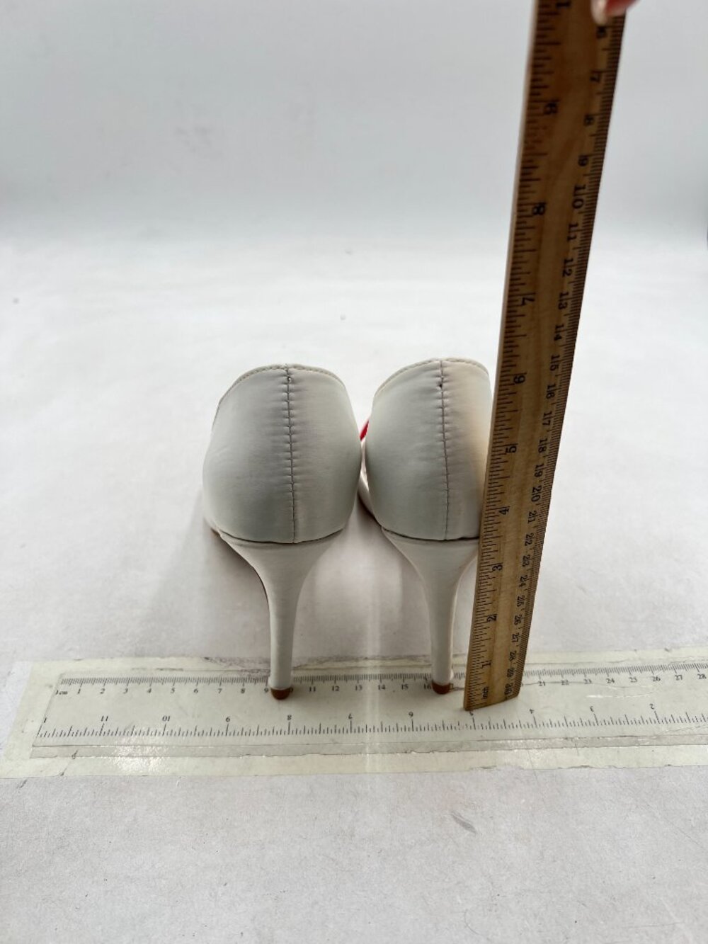 White/Red Women Basic Slip On D'Orsay Pumps High Heels Pointed Toe Office Shoes - Picture 4 of 7